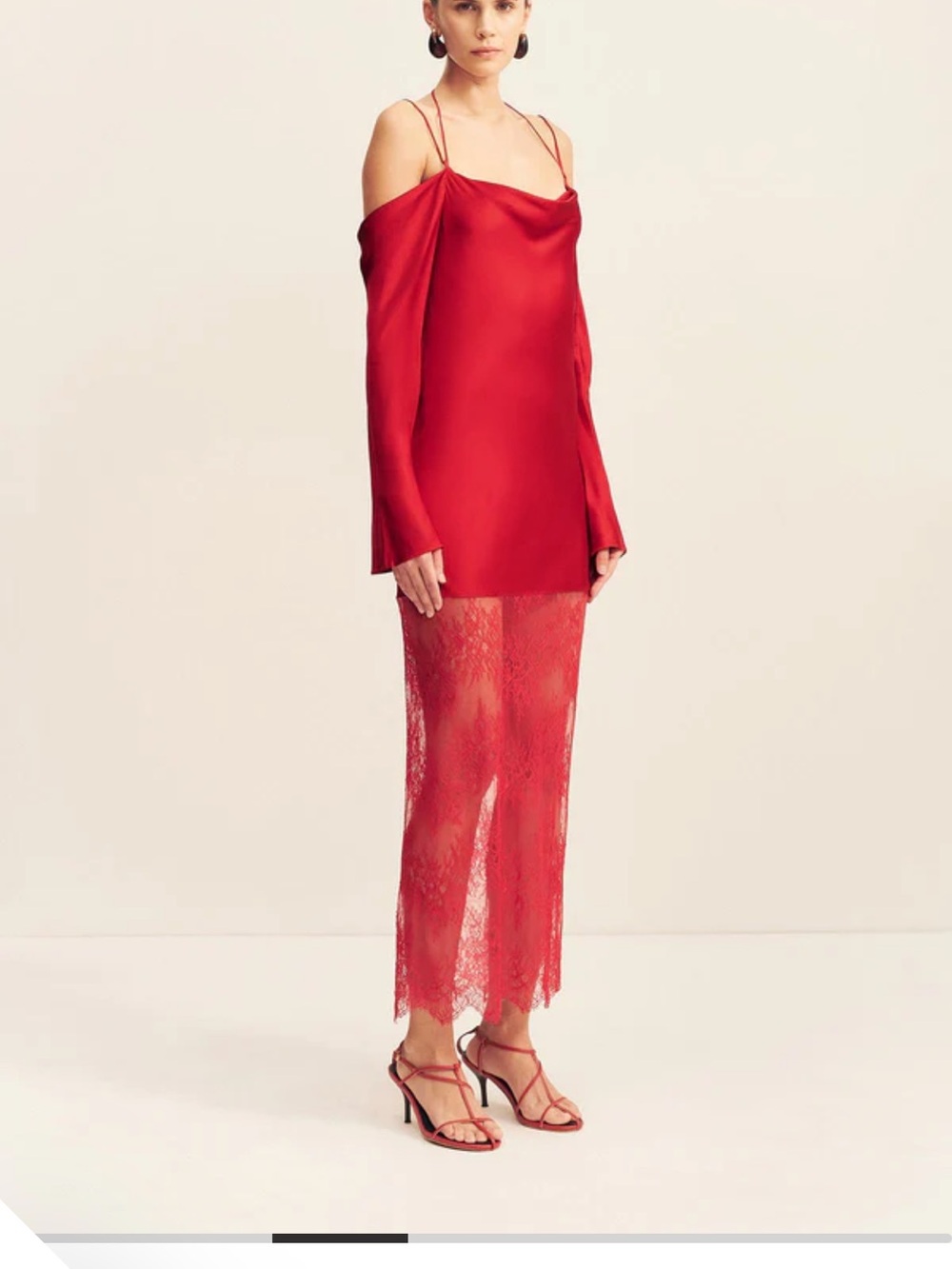 SHONA JOY red lace dress - Picture 3 of 8
